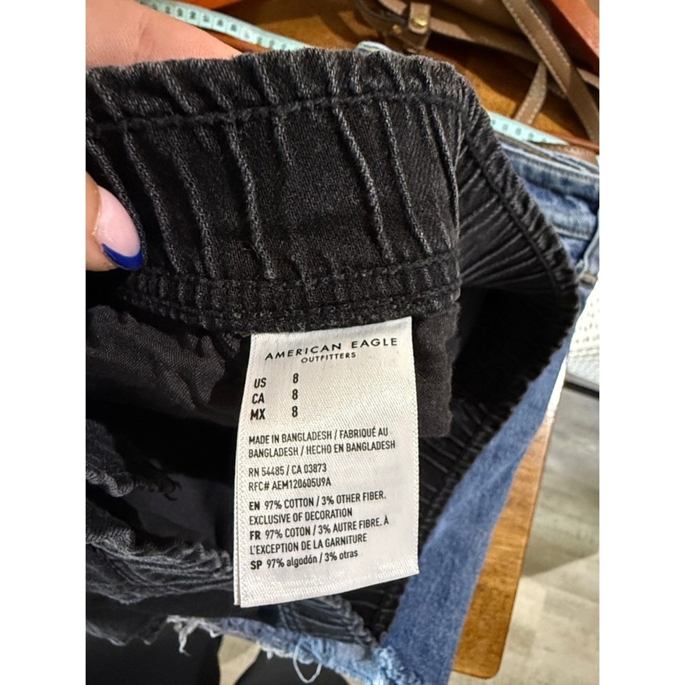American Eagle (Black) Denim Shorts Women Size 8 - Picture 4 of 5